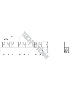 Busbar fork 3poles isolated 13mm/48mm 3927