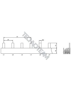 Barra forcella 3poli isolata 19,5mm/58,5mm 3928