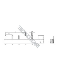 Busbar isolated pin 3P 50mm2 39x27mm