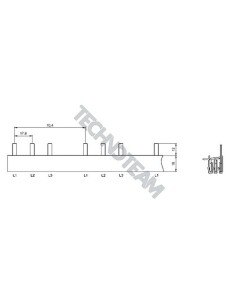 Barra isolata pin 3P 10mm2 42x17,6mm