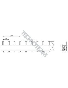 Barra pin 3poli isolata 17,6mm/52,8mm 700SPM/1
