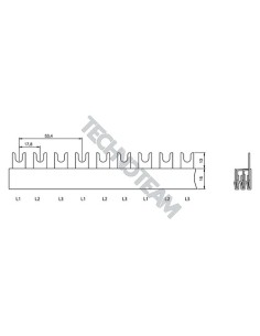 Busbar fork 3poles isolated 17,8mm/53,4mm 701T EK