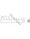 Busbar isolated pin 3P 1000VDC 16mm2 3x 19x17,8mm
