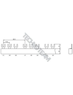 Busbar fork 3p isolated 17,8/62,3mm ES G30610H