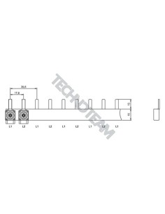 Busbar pin 2poles isolated 17,8mm/35,6mm ES S2061