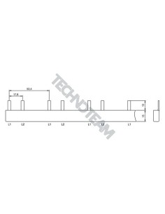 Barra pin isolata 2P 16mm2 6x17,8mm