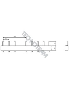Barra pin 3poli isolata 17,6mm/70,4mm ES SFI5L