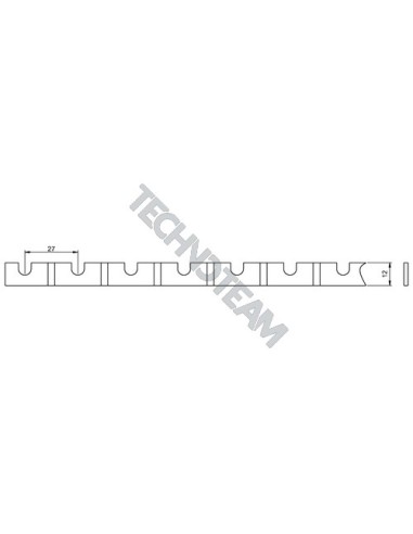 Busbar fork 1pole isolated 27mm 830