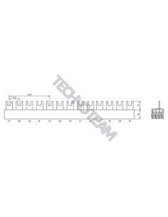 Barra forcella 4poli isolata 17,8mm/71,2mm 3768