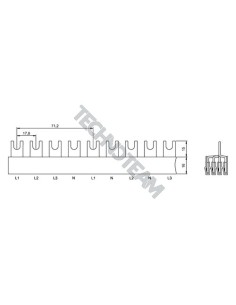 Busbar fork 4poles isolated 17,8mm/71,2mm 3785