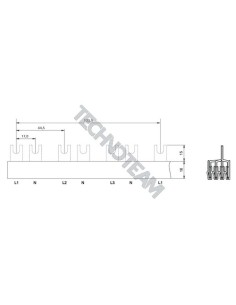 Barra forcella 4P 10mm2 48x17,8mm
