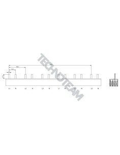 Barra pin 4P 16mm2 20x17,8mm