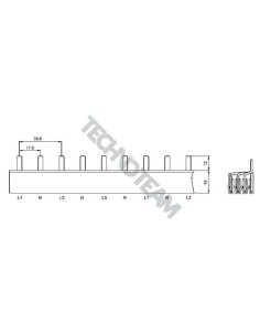 Barra pin 4poli isolata 17,8mm/35,6mm 3904SPM