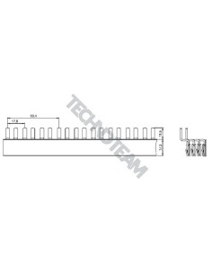 Busbar pin 4poles 114pin isolated 17,8mm/53,4mm