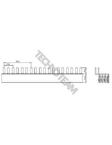 Barra pin 4poli 114pin isolata 17,8mm/53,4mm 3931/