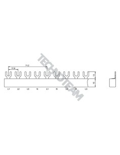 Barra forcella 4p isolata 17,8/71,2mm ES 41210FI