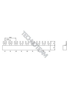 Busbar fork 4p isolated 17,8mm/35,6mm ES 41210N