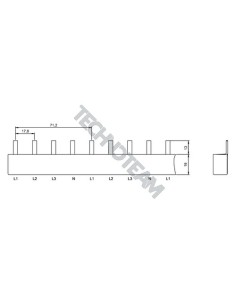 Busbar pin 4poles isolated 17,8mm/71,2mm ESS41616