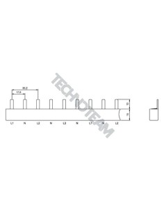 Barra pin 4poli isolata 17,6mm/35,2mm ES S41810NA