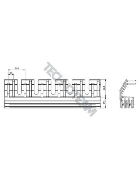 Barra pin isolata 4P 16mm2 74x17,8mm