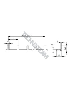 Busbar insolated pin 1p 1000VDC 25mm2 37x27mm 90°UL508/1077