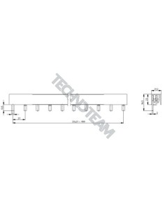 Barra isolata pin 2p 1000VDC 25mm2 38x17,8mm 90° UL