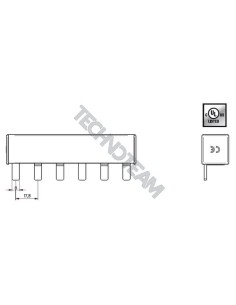 Barra isolata pin 3p 1000VDC 18mm2 12x17,8mm 90° UL