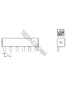 Busbar isolated pin 3poles 1000VDC 18mm2 57x17,8mm 90° UL
