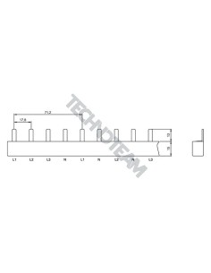 Busbar pin 4poles isolated 17,6mm/35,2mm ES S41210FI/LS