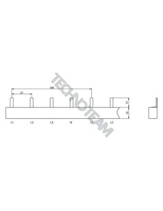 Busbar pin 4poles isolated 27mm/108mm ES S42712