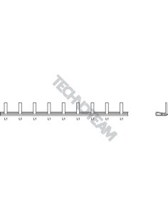 Barra 50mm2 isolata 90° 1P 1500VDC 44x22,5mm (1m)