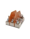 Base portafusibile metallo/ceramica NH00 160A 3poli+divisori