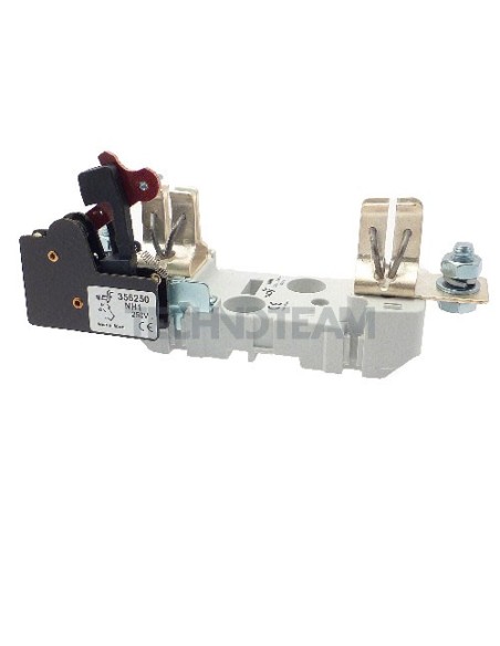 Base poliestere NH1 1polo+micro fissaggio guida DIN o a vite
