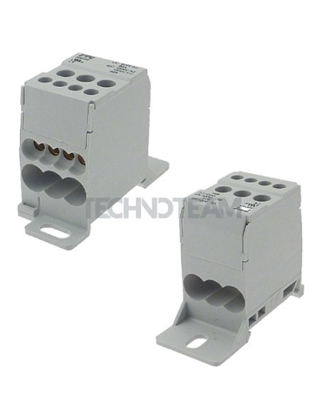 Distrub.block 1pole IN:3x(2,5-25mm2) OUT:4x(2,5-6mm2) Cu