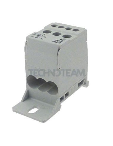 Blocco di distr.1polo IN:3x(2,5-25mm2) OUT:4x(2,5-6mm2)) Cu