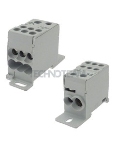 Blocco di distr.1polo IN:1x(35mm2)1x(16mm2) OUT:6x(16mm2) Al