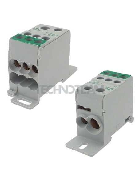 Blocco di distr.1polo IN:1x(35mm2)1x(16mm2) OUT:6x(16mm2)ver