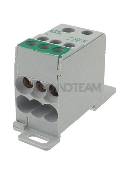 Blocco di distr.1polo IN:1x(35mm2)1x(16mm2) OUT:6x(16mm2)ver