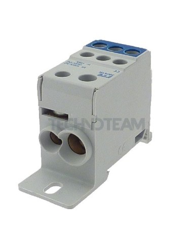 Blocco di distr.1polo IN:1x(35mm2)1x(16mm2) OUT:6x(16mm2)blu