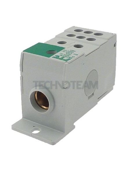 Distribution block 1pole IN:1x(70mm2) OUT:6x(16mm2) green