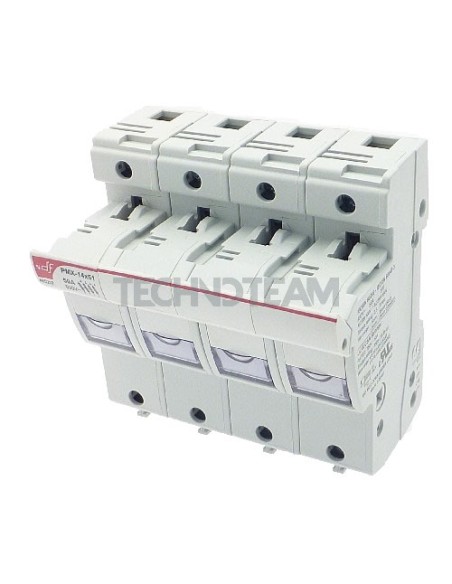 Fuse holder 14x51 690VAC 750VDC IEC 750V AC UL 4poles