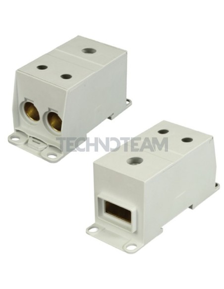 Distribution block 1pole IN:1x(25x10mm) OUT:2x(120mm2) Cu