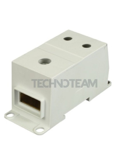 Blocco di distribuz.1polo IN:1x(25x10mm) OUT:2x(120mm2) Cu