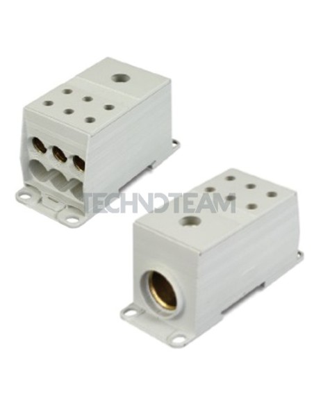 Blocco di distribuz.1polo IN:1x(240mm2) OUT:6x(50mm2) Cu