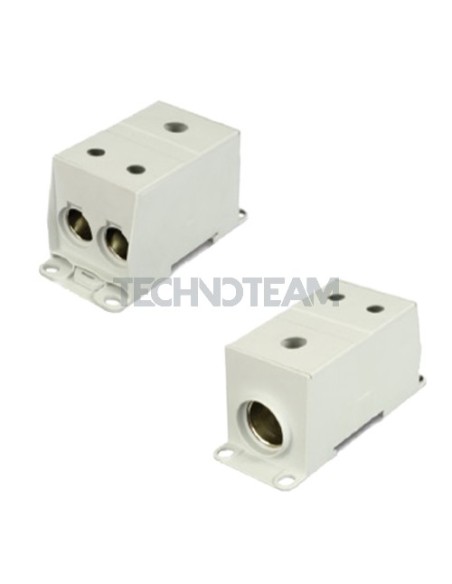 Blocco di distribuz.1polo IN:1x(240mm2) OUT:2x(120mm2) Al