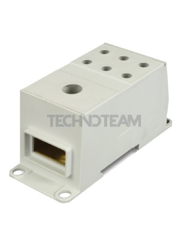 Blocco di distribuz.1polo IN:1x(25x10mm) OUT:6x(50mm2) Cu