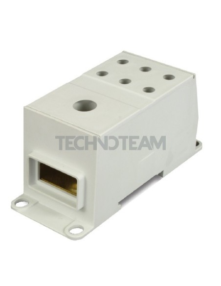 Blocco di distribuz.1polo IN:1x(25x10mm) OUT:6x(50mm2) Cu