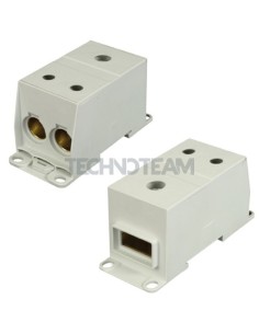 Distribution block 1pole IN:1x(25x10mm) OUT:2x(120mm2) Al
