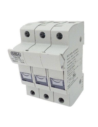 Fuse holder 10x38 690VAC/750VDC 3poles