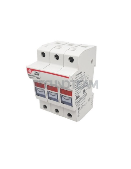 Fuse holder 10x38 690VAC/750VDC 3P UL with light (PMX)